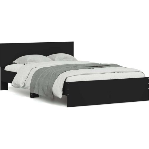 VidaXL Okvir za krevet s uzglavljem crni 135x190 cm Slike