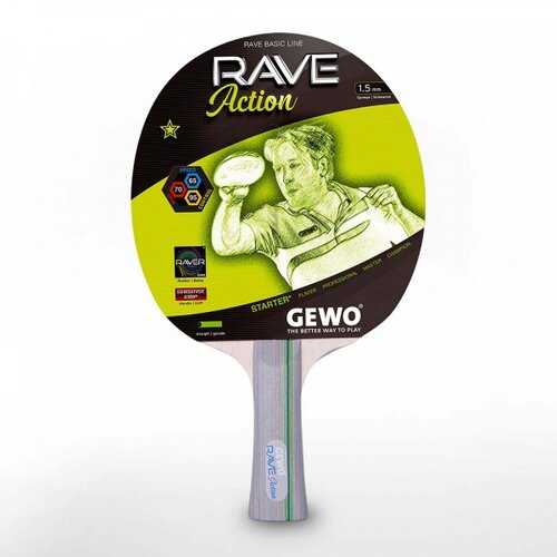 Gewo Reket za stoni tenis Rave Action, Crni Slike