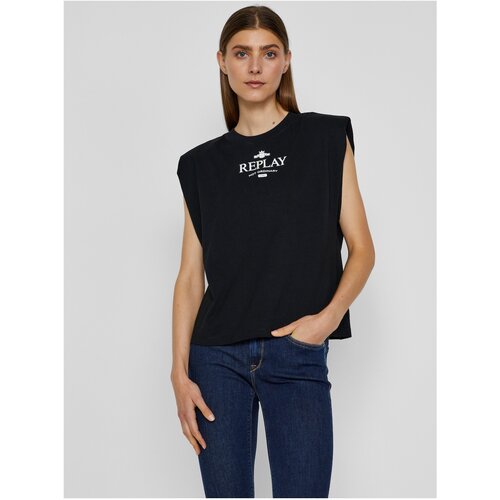 Replay Black Women&amp;#039;s T-Shirt with Print - Women Slike