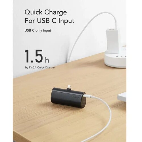 Powerbank VEGER PlugOn - 5000 mAh z vgrajenim Lightning 8-pin PD 20W priključkom Slike