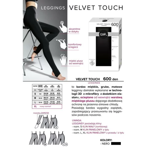 Gatta Velvet Touch 600 Den Leggings Nero 2-S