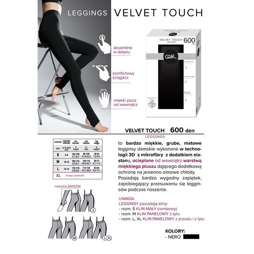 Gatta Velvet Touch 600 Den Leggings Nero 2-S Cene