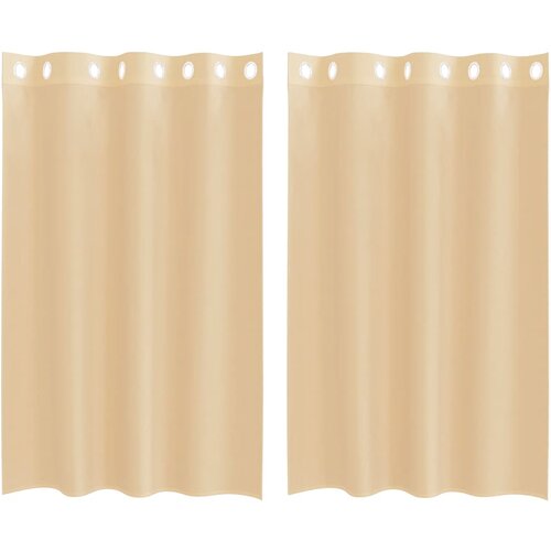 Voile zavjese s u&amp;scaron;icama 2 kom boja pijeska Smeđa 140 x 175 cm Slike