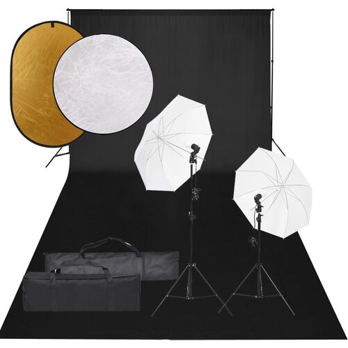 vidaXL komplet za foto studio z lučmi, ozadjem in odbojnikom Cene