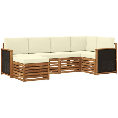 vidaXL Kotna sedežna garnitura z blazino 5 pcs Naravna in smetana, (5000283775) Cene