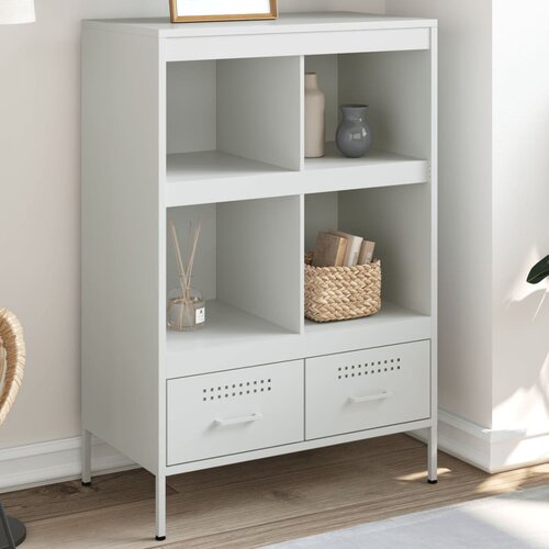  Visoka komoda bijela 68x39x101,5 cm od čelika Slike