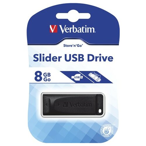 Verbatim UFV98695/Z 2.0 DRIVE 8GB/SLIDER/BLACK usb memorija Slike