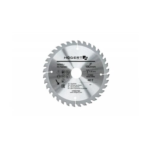 Hoegert list kružne pile/cirkulara za drvo 190 mm 40 Z HT6D784 Slike