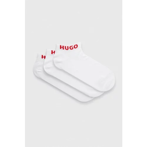 Hugo Nogavice 3-pack moški, bela barva