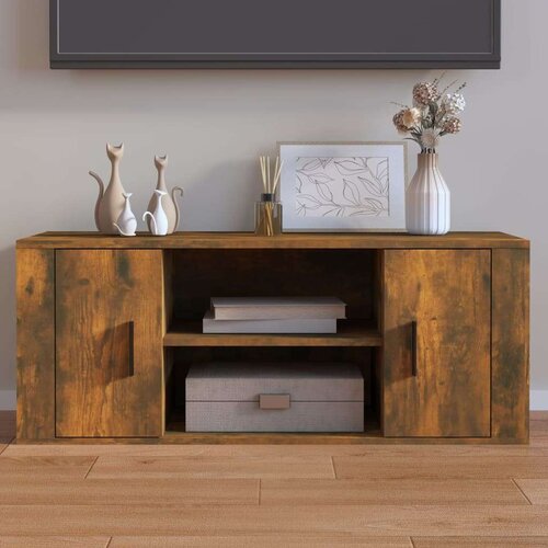 TV ormarić boja dimljenog hrasta 100x35x40 cm konstruirano drvo Cijene