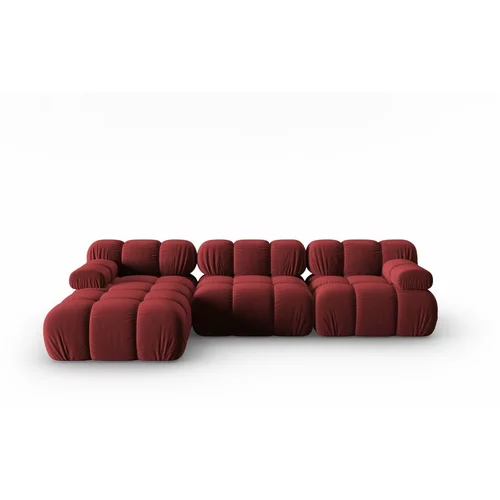 Micadoni Home Crvena baršunasta sofa 285 cm Bellis –