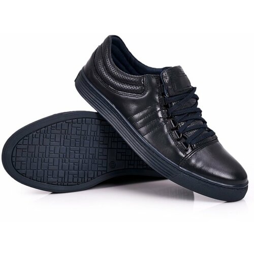 Kesi Men's leather shoes trainers BEDNAREK dark blue Slike