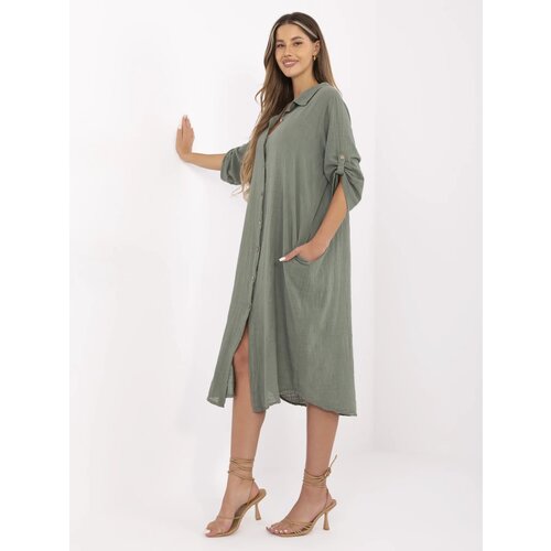 Och Bella Dress-TW-SK-BI-24135.81-khaki Cene