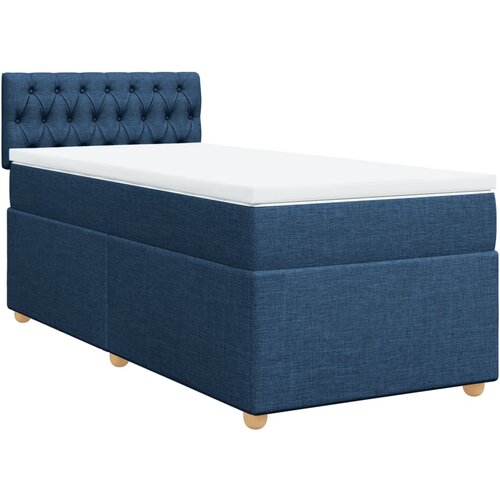 vidaXL Box spring postelja z vzmetnico modra 100x200 cm blago, (21291881) Cene
