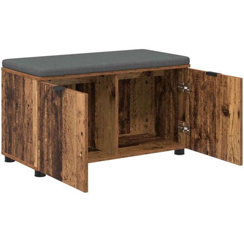  Klupa za hodnik s jastukom s vratima Staro drvo 80 x 38 x 46 cm Slike