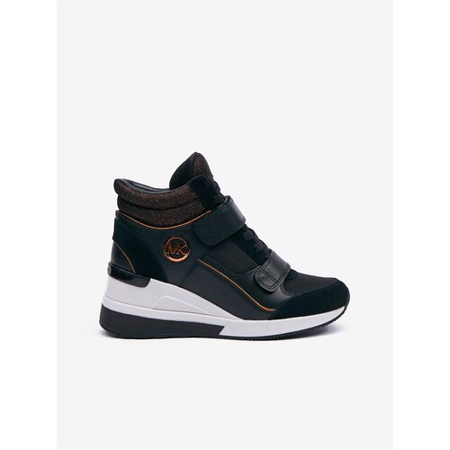 Michael Kors Black Women's Leather Wedge Ankle Sneakers Gen - Women Cene