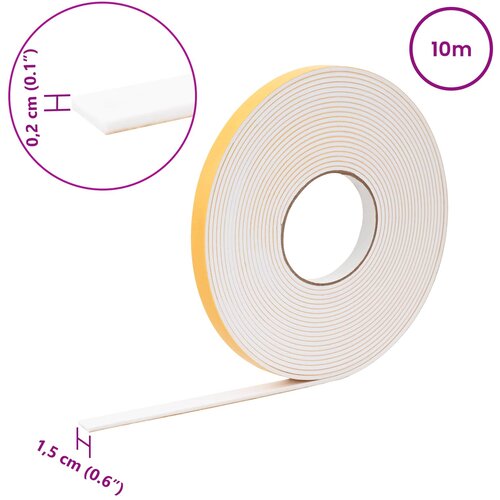  Samoljepljiva pjenasta traka 10 pcs Bijela 15mm x 10m CR pjena Slike