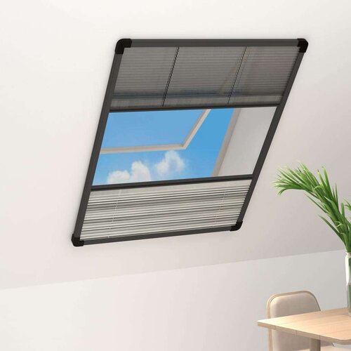vidaXL Plise komarnik za okna aluminij 60x80 cm s senčilom Cene
