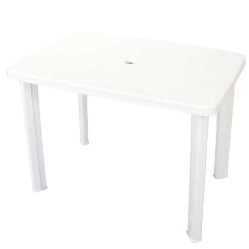  Vrtna miza bela 101x68x72 cm plastika