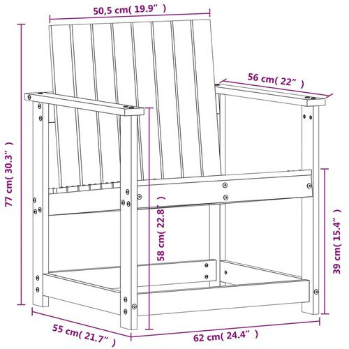  Vrtna stolica 62 x 56 x 77 cm od masivnog drva duglazije Slike