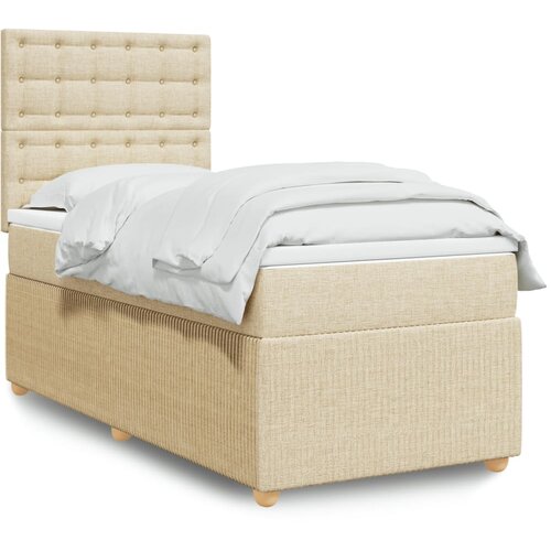 vidaXL Krevet s oprugama i madracem krem 90 x 190 cm od tkanine Cijene