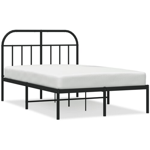 VidaXL Kovinski posteljni okvir z vzglavjem črn 120x200 cm, (20788514) Slike