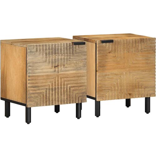 VidaXL Noćni ormarići 2 kom smeđi 40x33x46 cm Puno drvo Mango Slike