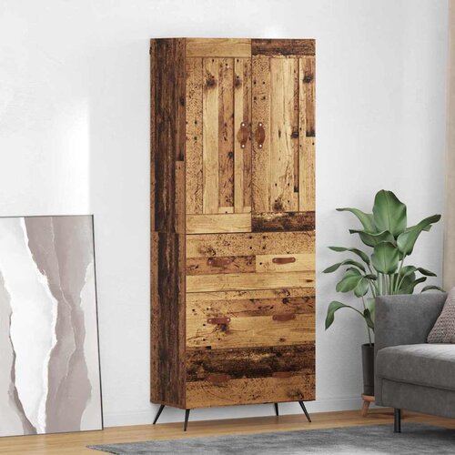 vidaXL Highboard Staro drvo 69,5 x 34 x 180 cm Konstruirano drvo Cene