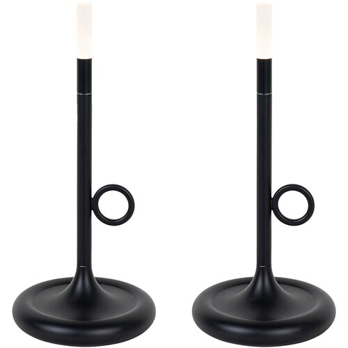 QAZQA Set van 2 buiten tafellampen zwart incl. LED en dimmer oplaadbaar - Sjarel Cene