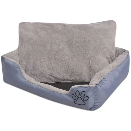  krevet za pse s podstavljenim jastukom veličina M sivi