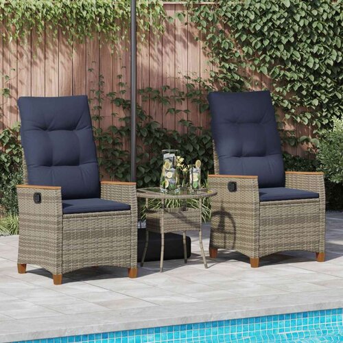  Ležaljka u vrtu 2 pcs Siva i tamnoplava 64 x 57 5 x 112 cm Slike