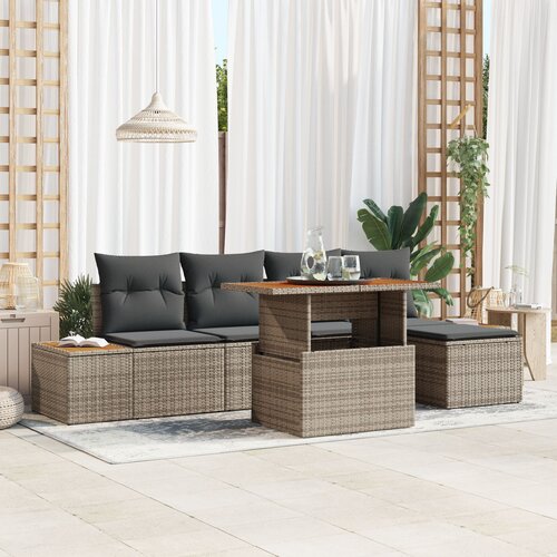 VidaXL Vrtna sofa set Set od 6 Siva Slike