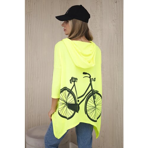Kesi Sweatshirt with yellow neon print for cycling Slike