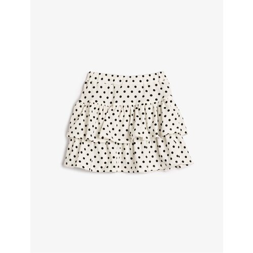 Koton Frilled Mini Skirt with Polka Dots and Elastic Waist. Comfortable cut. Slike
