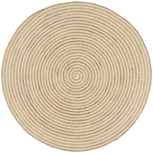 vidaXL Preproga iz jute bel spiralni dizajn ročno izdelana 120 cm, (20668753) Cene