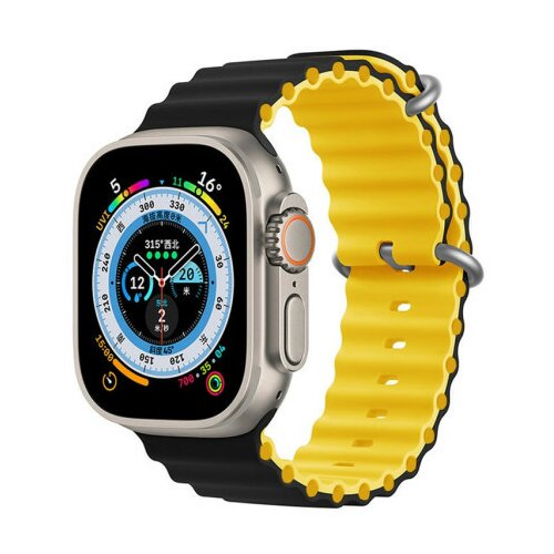 Moye smartwatch ocean strap 44/45/49mm black/yellow ( 055032 ) Slike