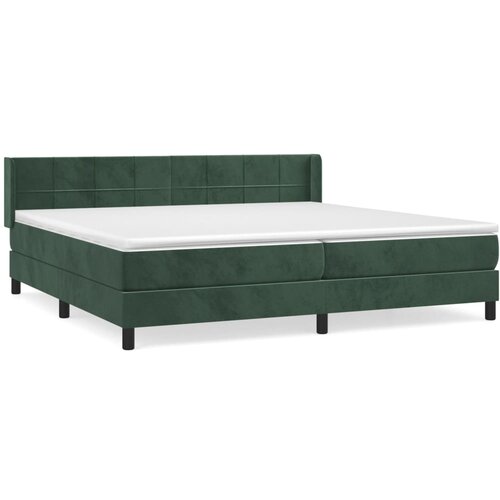 vidaXL Box spring postelja z vzmetnico temno zelena 200x200 cm žamet, (20900789) Cene
