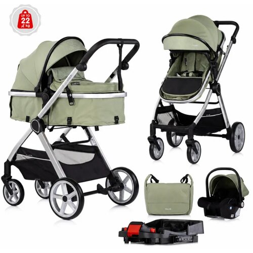 Chipolino Kolica 3u1 Vista Basil KKVS02505BA, Maslina Slike