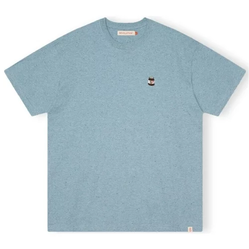 Revolution Majice & Polo majice T-Shirt Loose 1367 NUT - Blue Modra