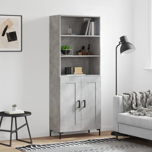 vidaXL Visoka komoda betonsko siva 69,5x34x180 cm inženirski les Cene