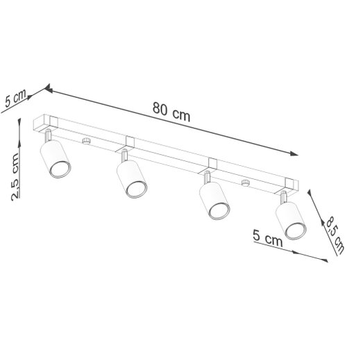 Sollux Lighting Sollux SL.1346 - Spot svetiljka FAGER 4xGU10/10W/230V crna Slike
