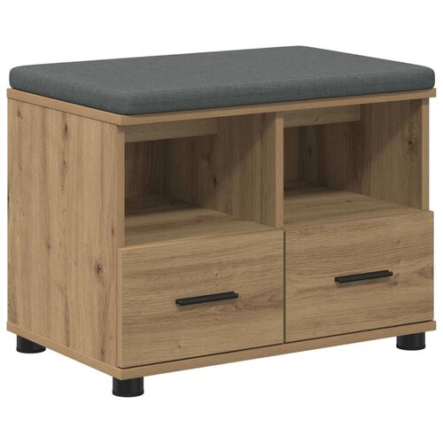  Klupa za hodnik s jastukom Umjetnički hrast 60 x 38 x 46 cm Slike