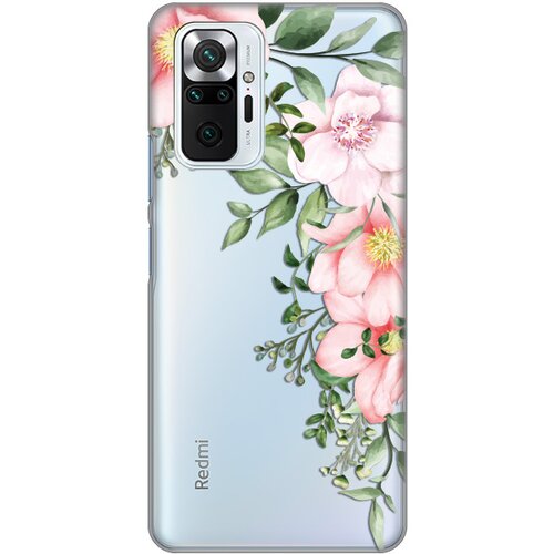 silikonska maska za Xiaomi Redmi Note 10 Pro/10 Pro Max Gentle Rose Pattern Print Skin providna Slike