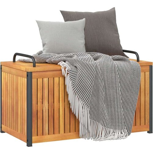vidaXL Vanjska kutija za jastuke 85x45x45/53 cm masivno drvo i čelik Cene