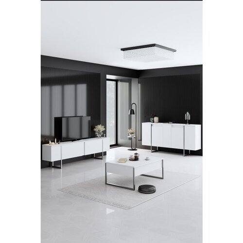 Hanah home luxe - white, silver whitesilver living room furniture set Slike