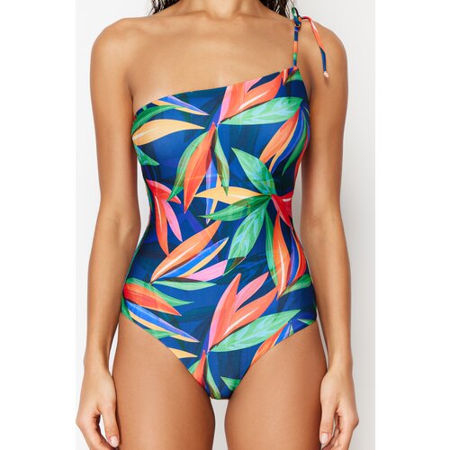 Trendyol Tropical Patterned One-Shoulder Tie Regular Swimsuit Cijene
