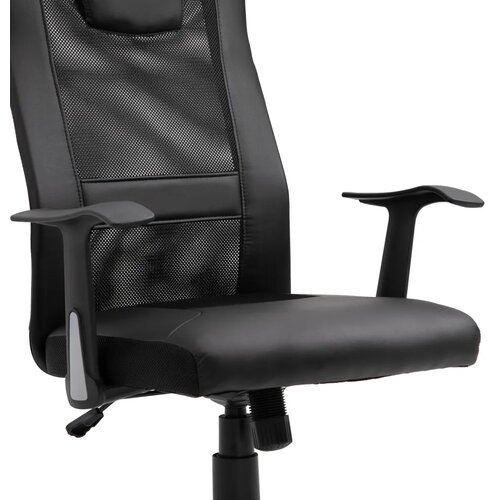  Uredska okretna stolica ergonomska direktorska stolica podesiva visina PU crna 66x73x108-118 cm Slike