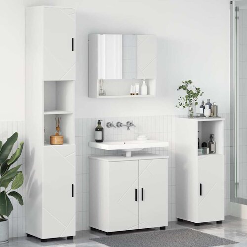  Set namje&scaron;taja za kupaonicu Zidne s pohranom 4 pcs Bijelo Cijene