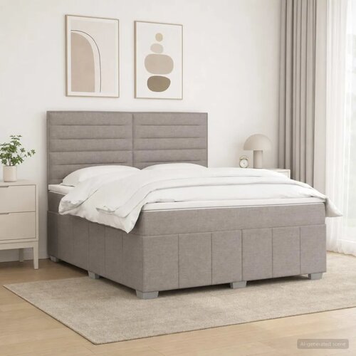  Boxspring krevet s madracem Sivosmeđa 180 x 200 cm Tkanina - Sivosmeđa 180 x 200 cm Dizajn linija Cijene