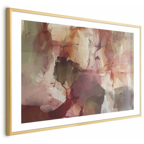  Plakat Spring Composition - glimmers and forms in watercolor technique 60x40 Zlatni okvir s margom Cijene